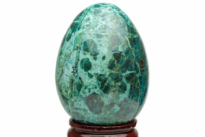 Polished Chrysocolla & Malachite Egg - Peru #217318
